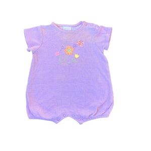 🌵Vintage Carter’s Baby Purple Gingham Flower Romper One Piece 3-6 Months🌵